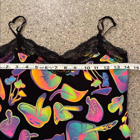 BODYRAGE Psychedelic Neon Mushroom Bodycon Mini Dress - Picture 2 of 10